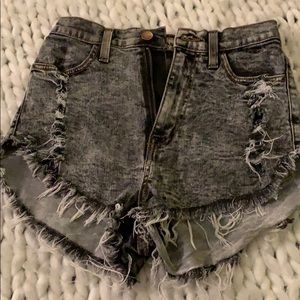 High rise jean shorts